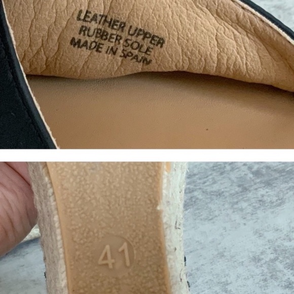 Anthropologie Maypol Rockstud Black Espadrilles Leather Upper, Size 41 / 10.5 - Picture 10 of 11